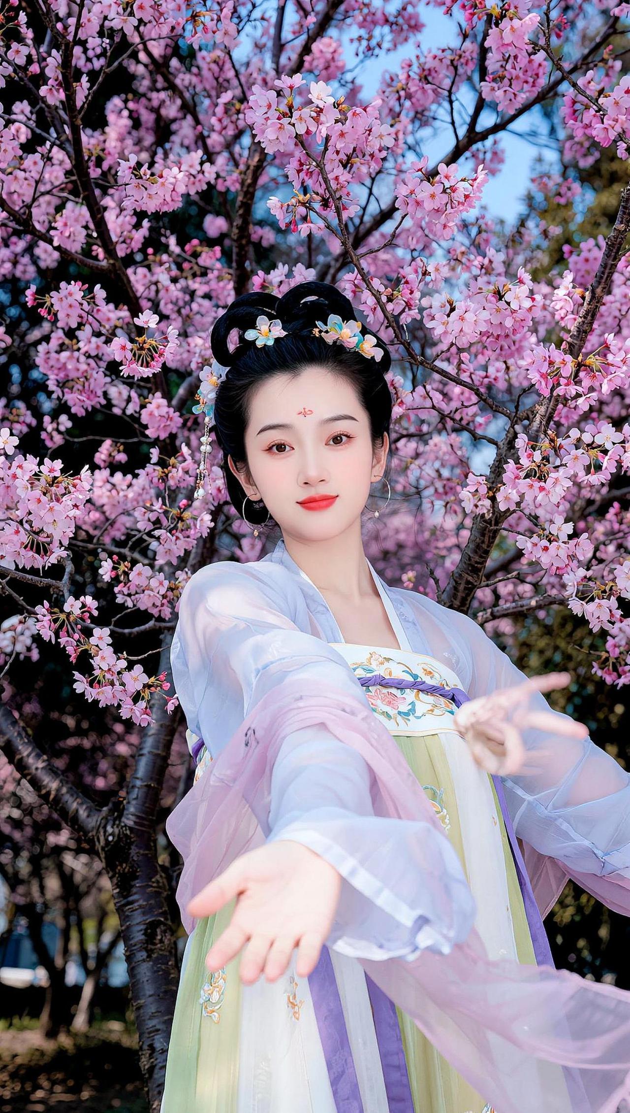 这里的樱花很美，这样拍好看。拍同款