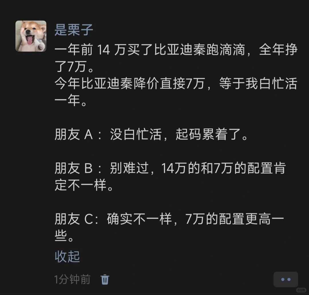 一年前 14 万买了比亚迪秦跑滴滴