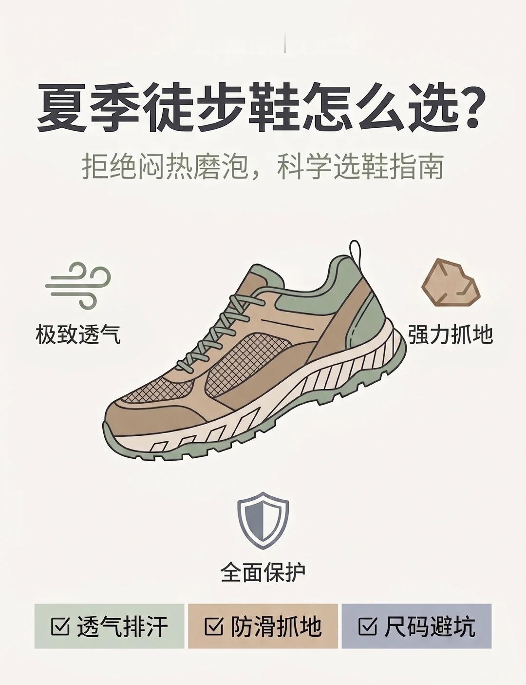 夏季徒步鞋怎么选？拒绝闷热磨泡
标题（3个备选，均≤20字）
夏天徒步总被闷热、