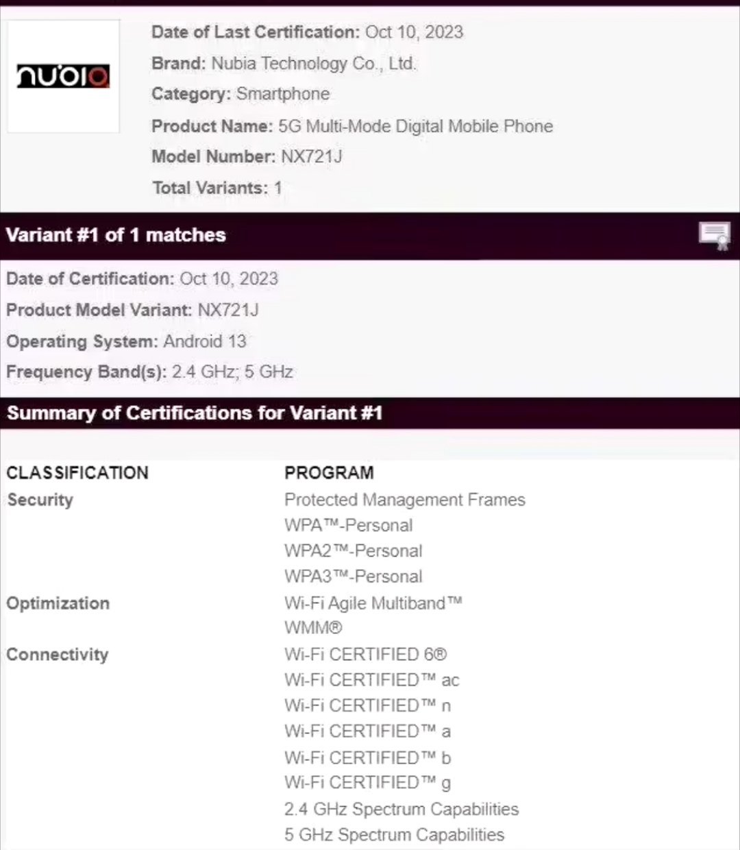 骁龙8 Gen3发布在即，努比亚红魔 9系列游戏手机现已入网通过 Wi-Fi 联