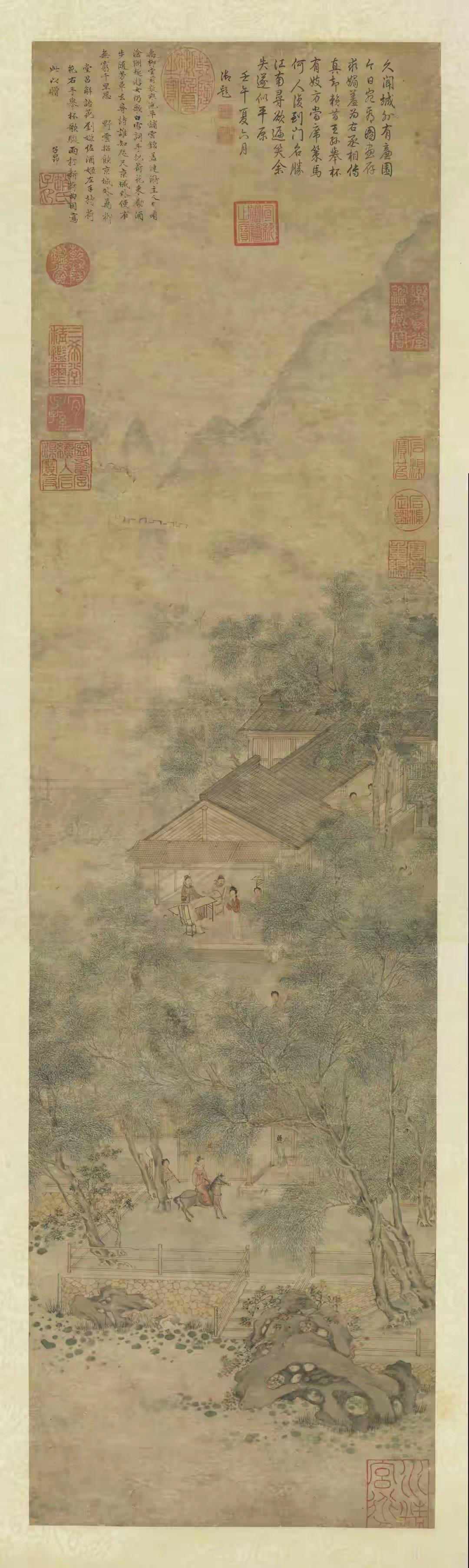 赵孟頫所作的这幅《万柳堂图轴》，后来查资料才发现背后藏着跨了近六百年的两段故事。