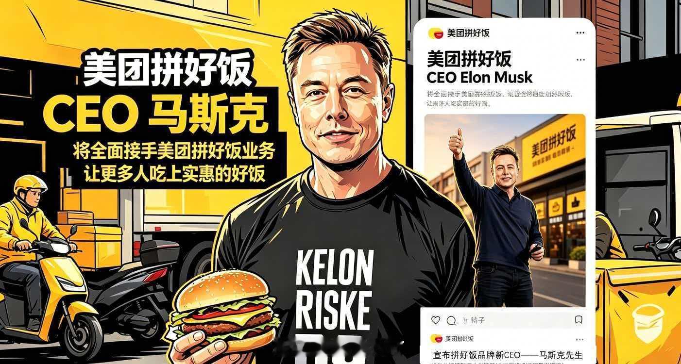 马斯克疑似出任拼好饭CEO拼好饭既然CEO换成马斯克，那9块9的红烧肉必须安排航