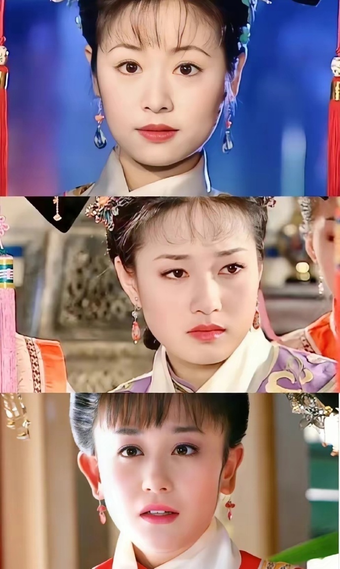 《还珠格格》三部中的紫薇，气质、眉眼、轮廓差的不是一点点！ 