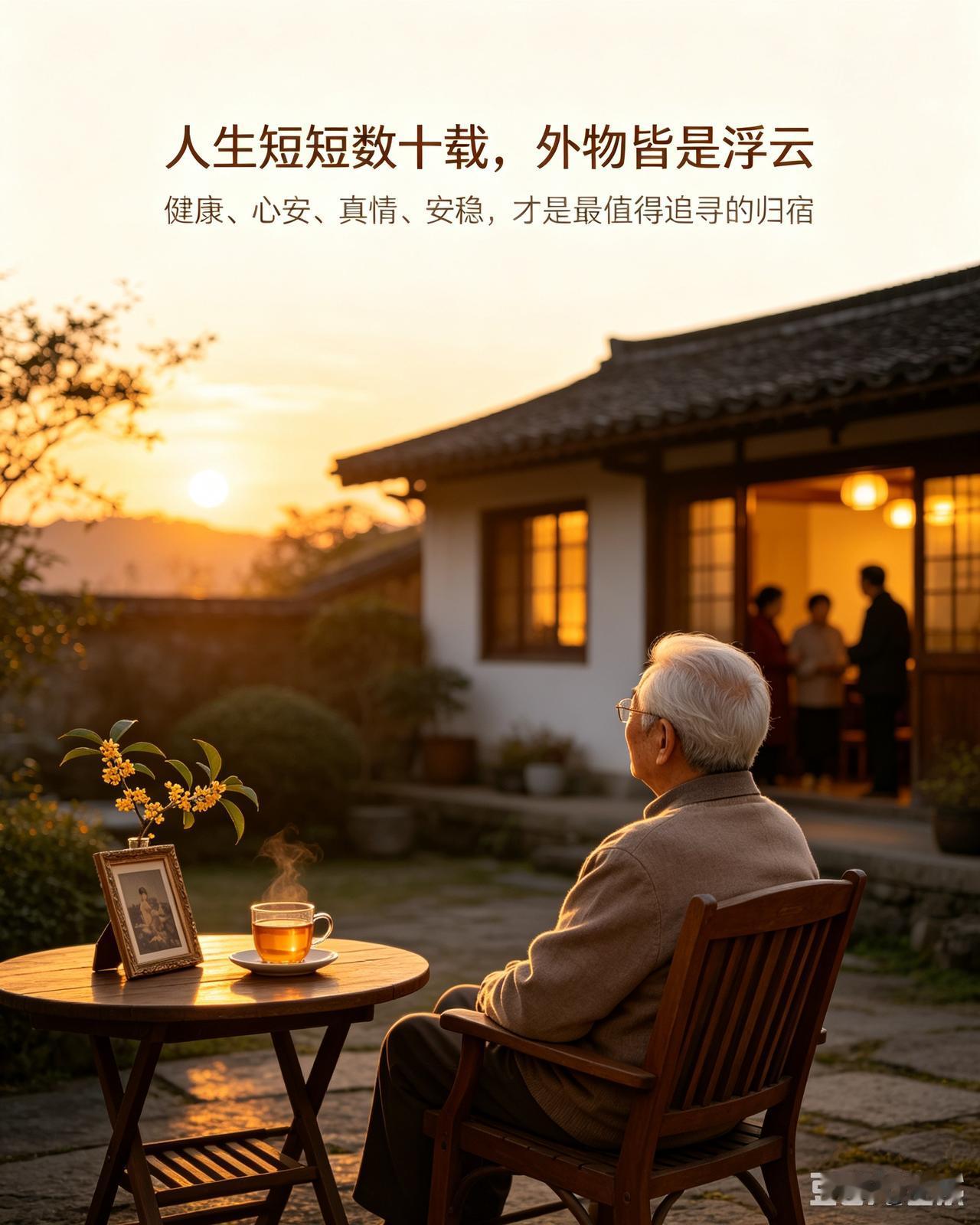 人生短短数十载，外物皆是浮云。健康、心安、真情、安稳，便是人这一生最值得追寻的归