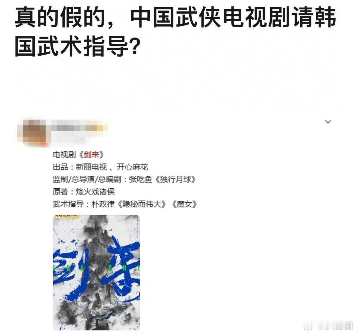 剑来为什么要请韩国的武术指导～[二哈] 