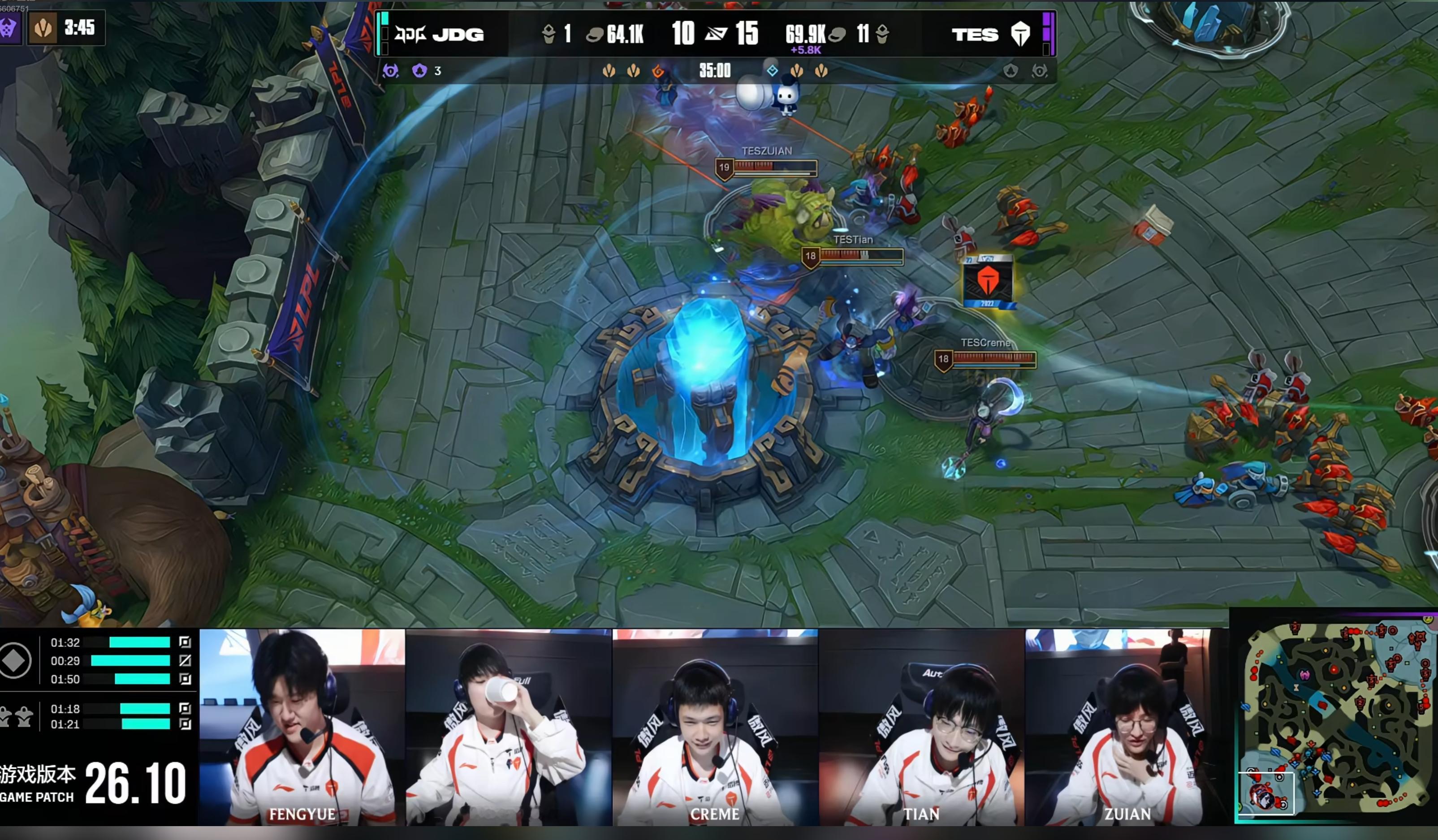 【TES 3-1 JDG】Xiaoxu再次被抽，ZUIAN对线团战全是画面，JD