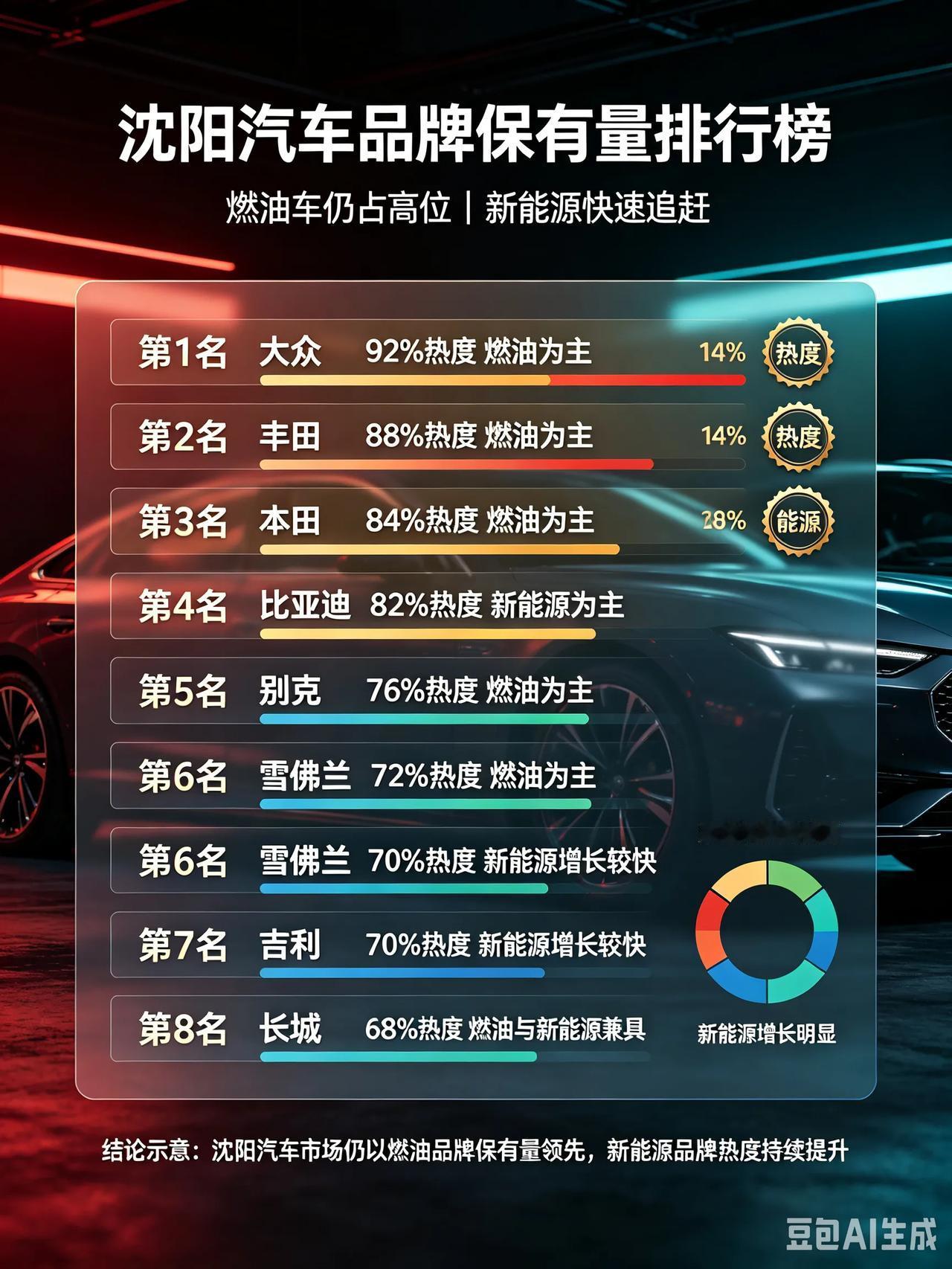 沈阳汽车品牌保有量排行榜出炉！燃油车仍占主流，新能源快速崛起
 
一份沈阳汽车品