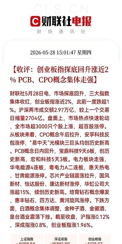 下午3点半，A股又给人看懵了，三大指数直接翻红，场面一下子热起来。
更猛的是CP