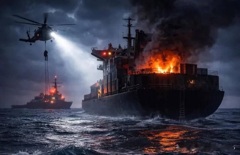 美国海军陆战队刚刚在枪口下强行登上了一艘伊朗货船。他们现在正在船上，之前海军刚刚