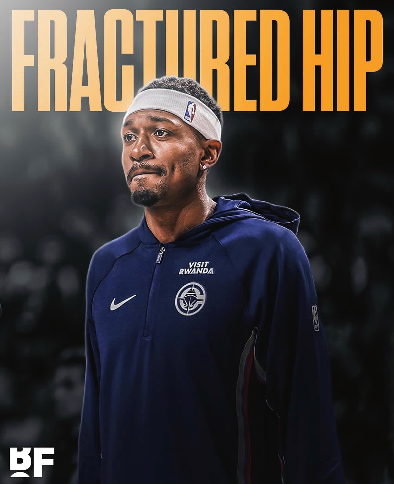 据Shams报道，快船￼后卫比尔￼遭遇髋部骨折，将接受手术，本赛季报销。