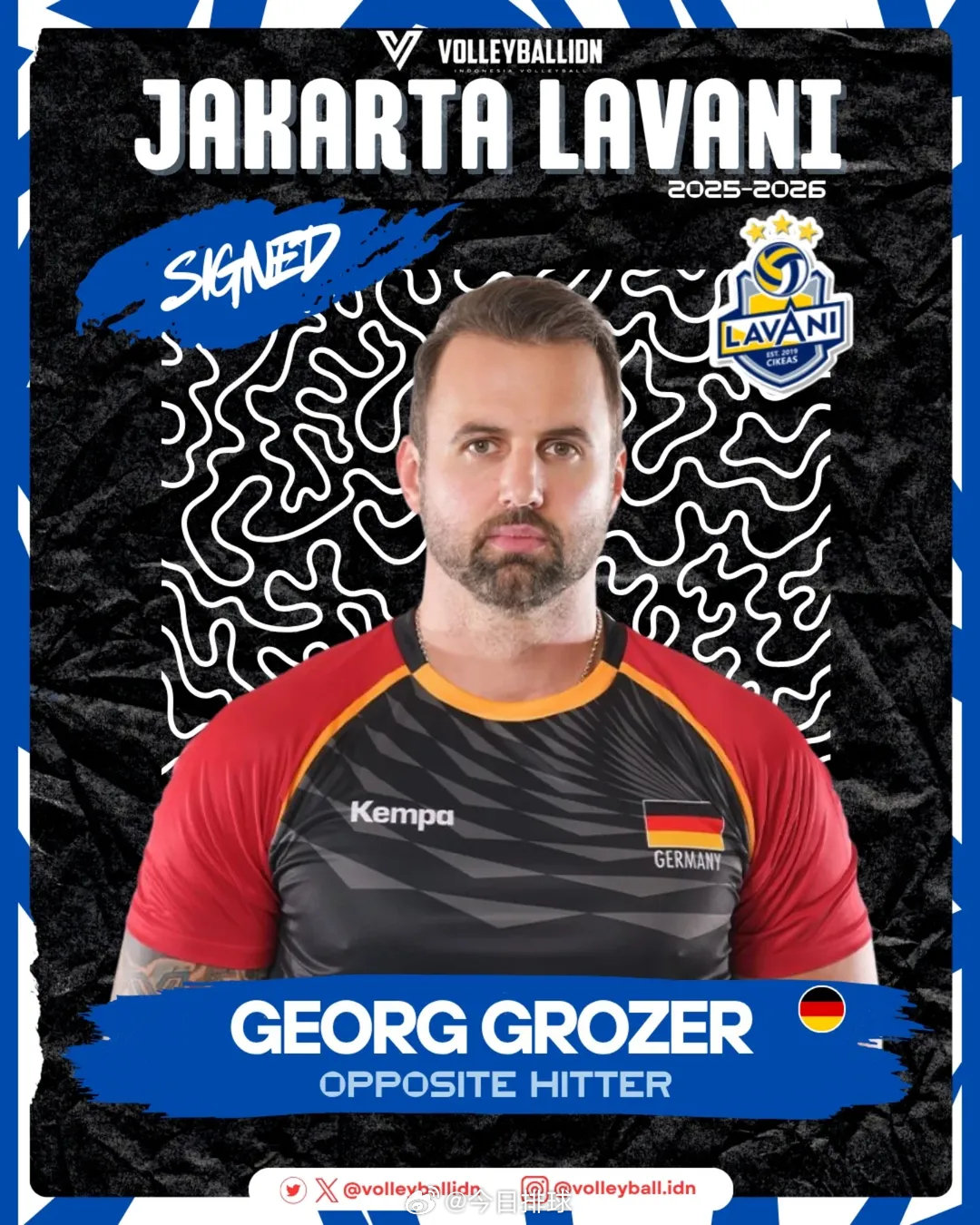 排球明星 格罗泽加盟雅加达拉瓦尼·利文跨媒体俱乐部，征战本赛季印尼男排联赛接下来