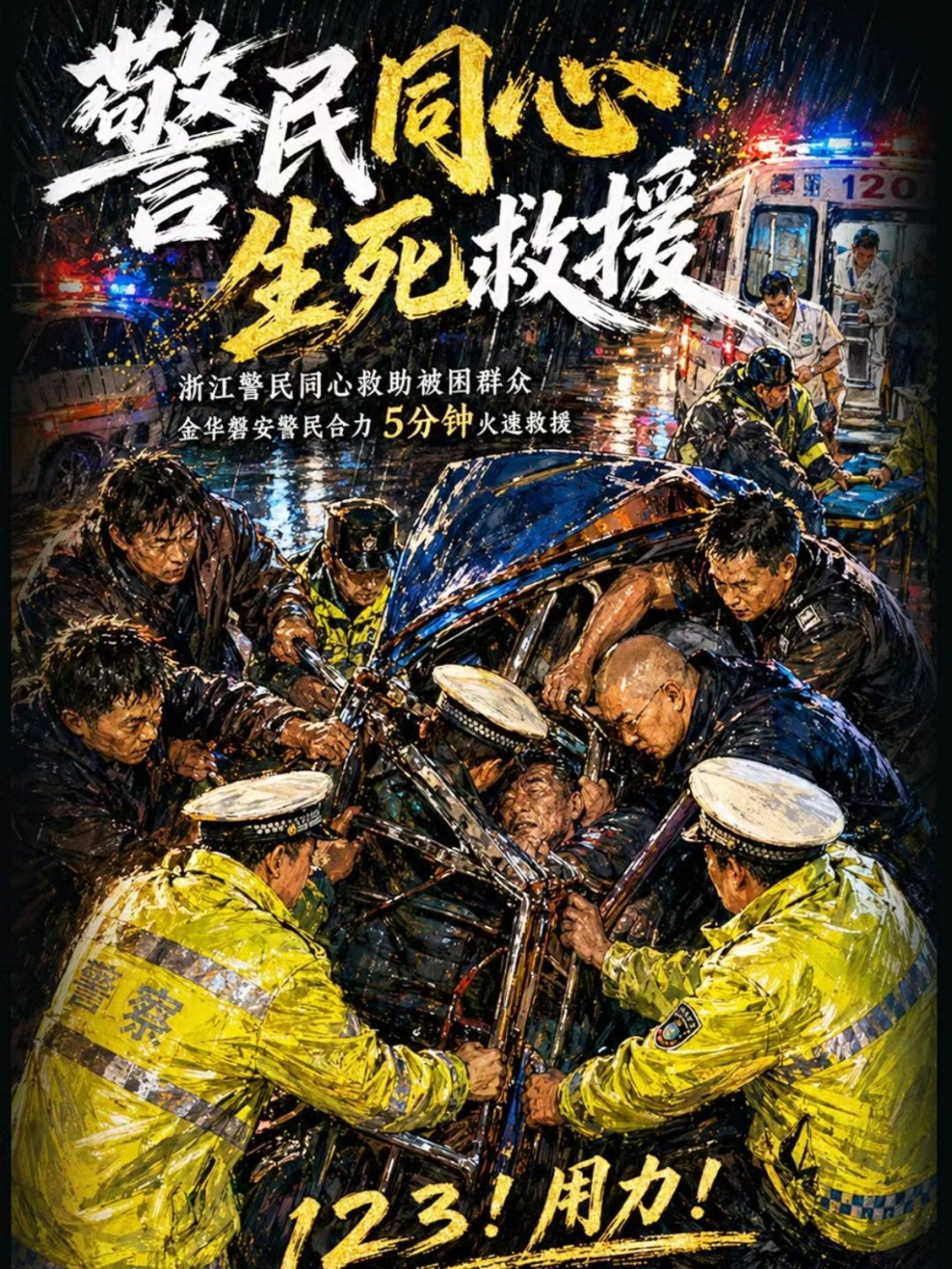 浙江警民5分钟生死救援浙江的救援速度，5分钟生死时速，这效率给满分！警察叔叔这次