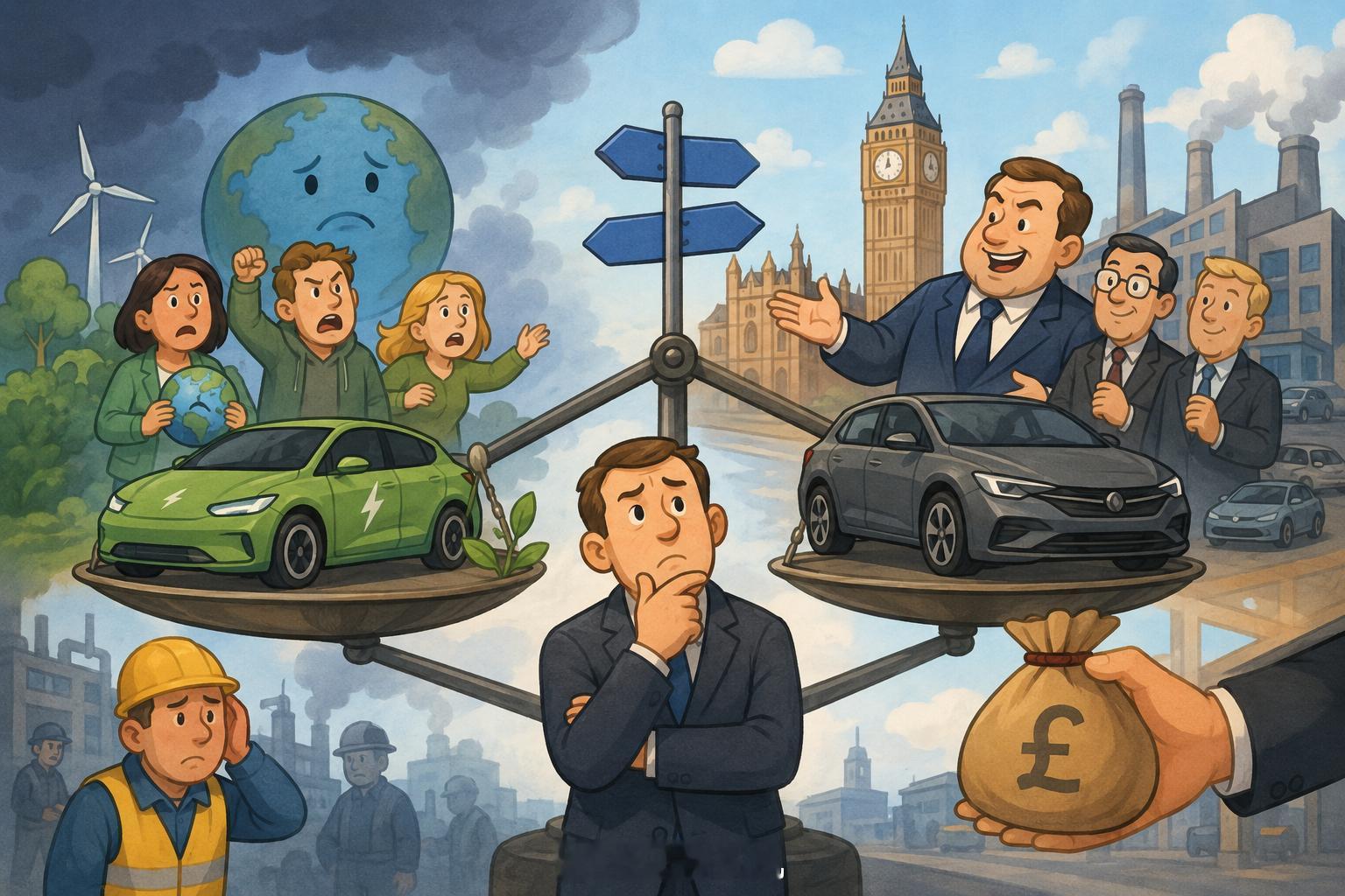 说实话，看到英国准备把2030年电动车占比从80%下调到50%-70%，心里有点