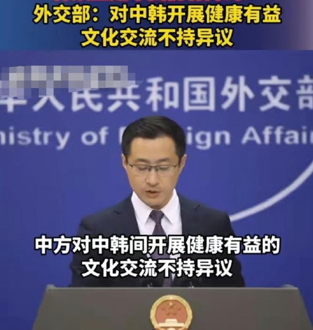 外交部回应韩娱重返中国官方也一直没说禁止韩娱，只不过都是中国网友自发抵制，另外泡