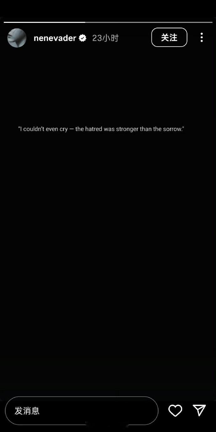 疑似郑乃馨回应分手 郑乃馨与男友互相取关后，ins更新快拍发了一句英文疑似回应分