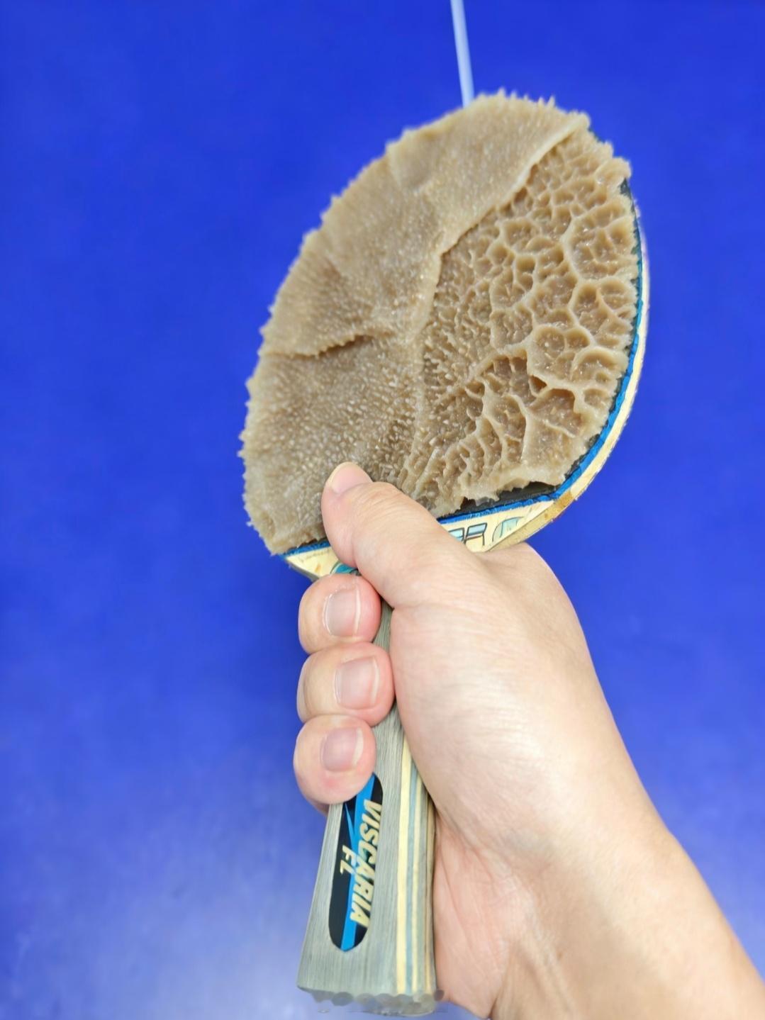 网友的纯天然乒乓球拍胶皮这个好，打完球可以直接涮火锅