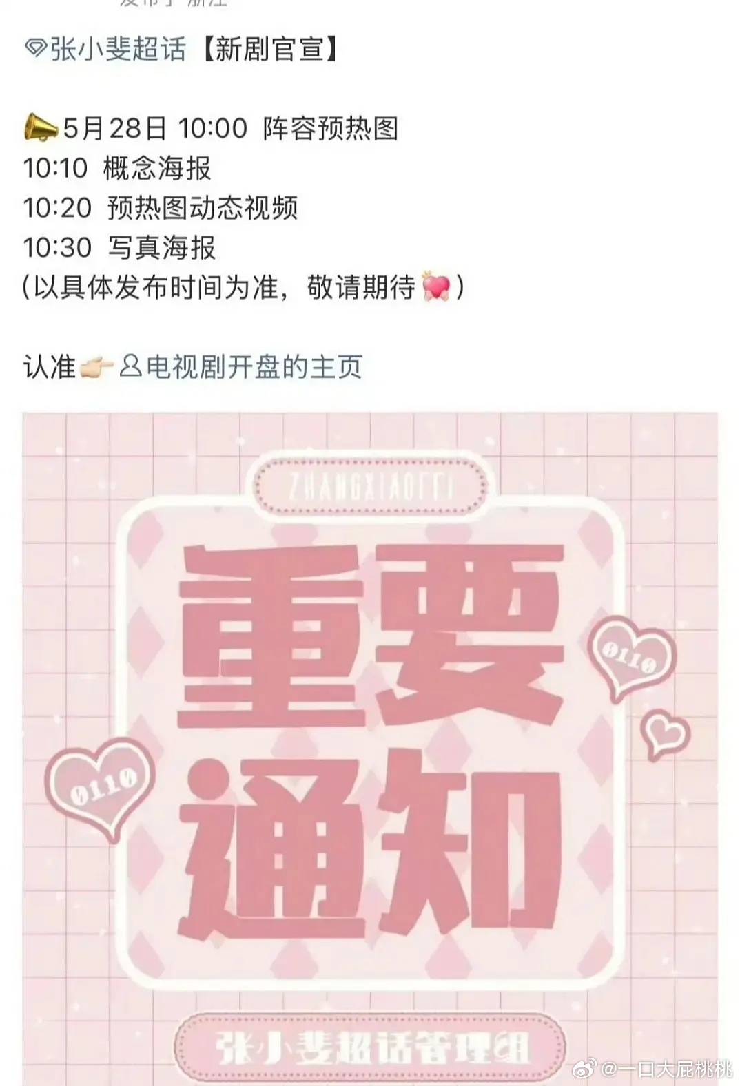 张小斐新剧开盘要官宣了 