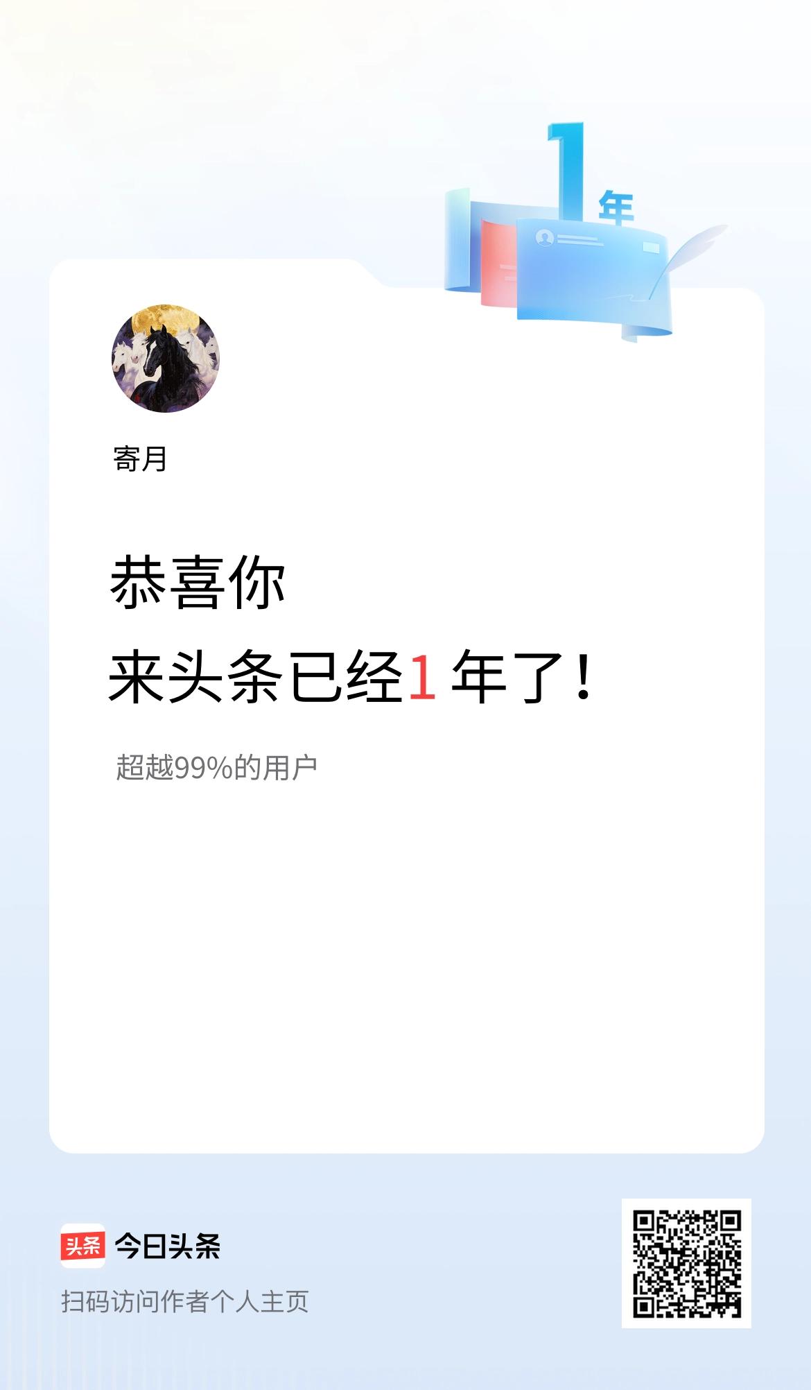 来头条已经1年了！