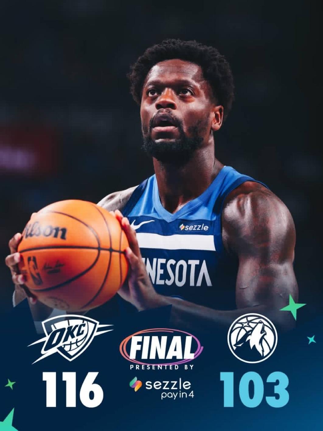 3月16日NBA常规赛战报（7场）：

森林狼103-116雷霆
步行者123-