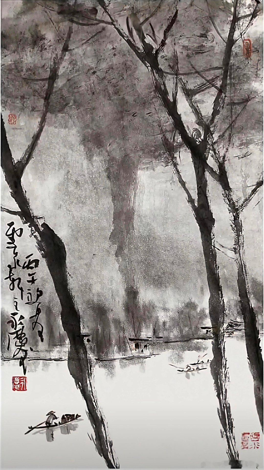 【好友新作】1画家诗人北香子，2书画家伍建丰（水墨虾王），3书画家崔学坤（中国葡