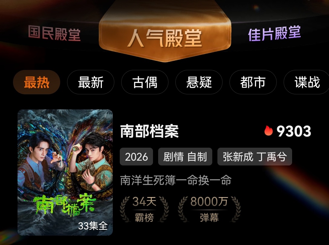🎉🎉《南部档案》弹幕破8000万了！！！本次1000万增幅用时9天❗❗🌸距