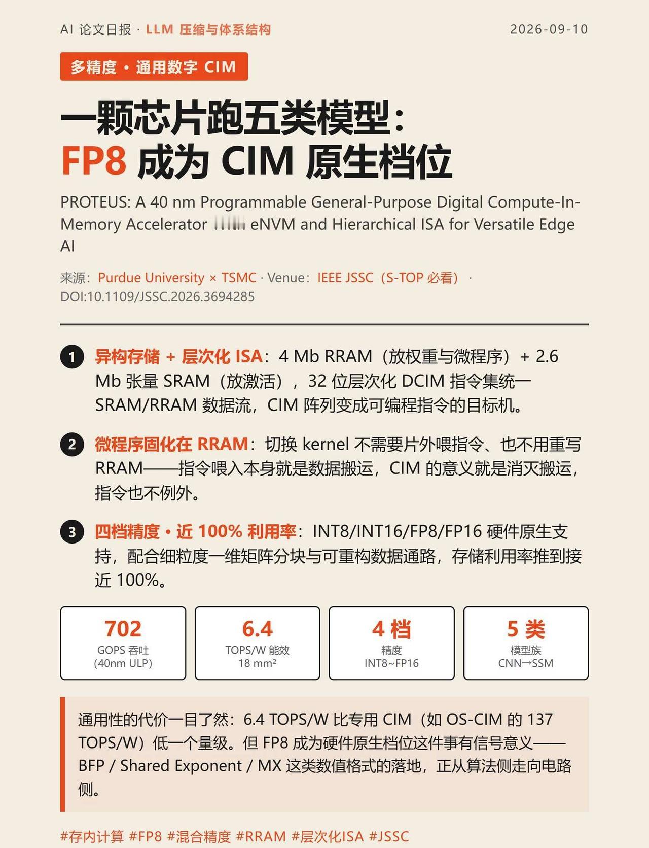 通用存内计算加速器：用能效换全域通用性
2026顶会硬核芯片创新！IEEE JS