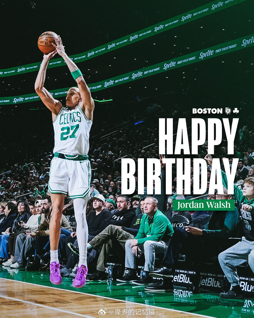 年轻无极限！乔丹-沃尔什22岁生日快乐🎂本赛季至今，沃尔什共出战55场，场均出