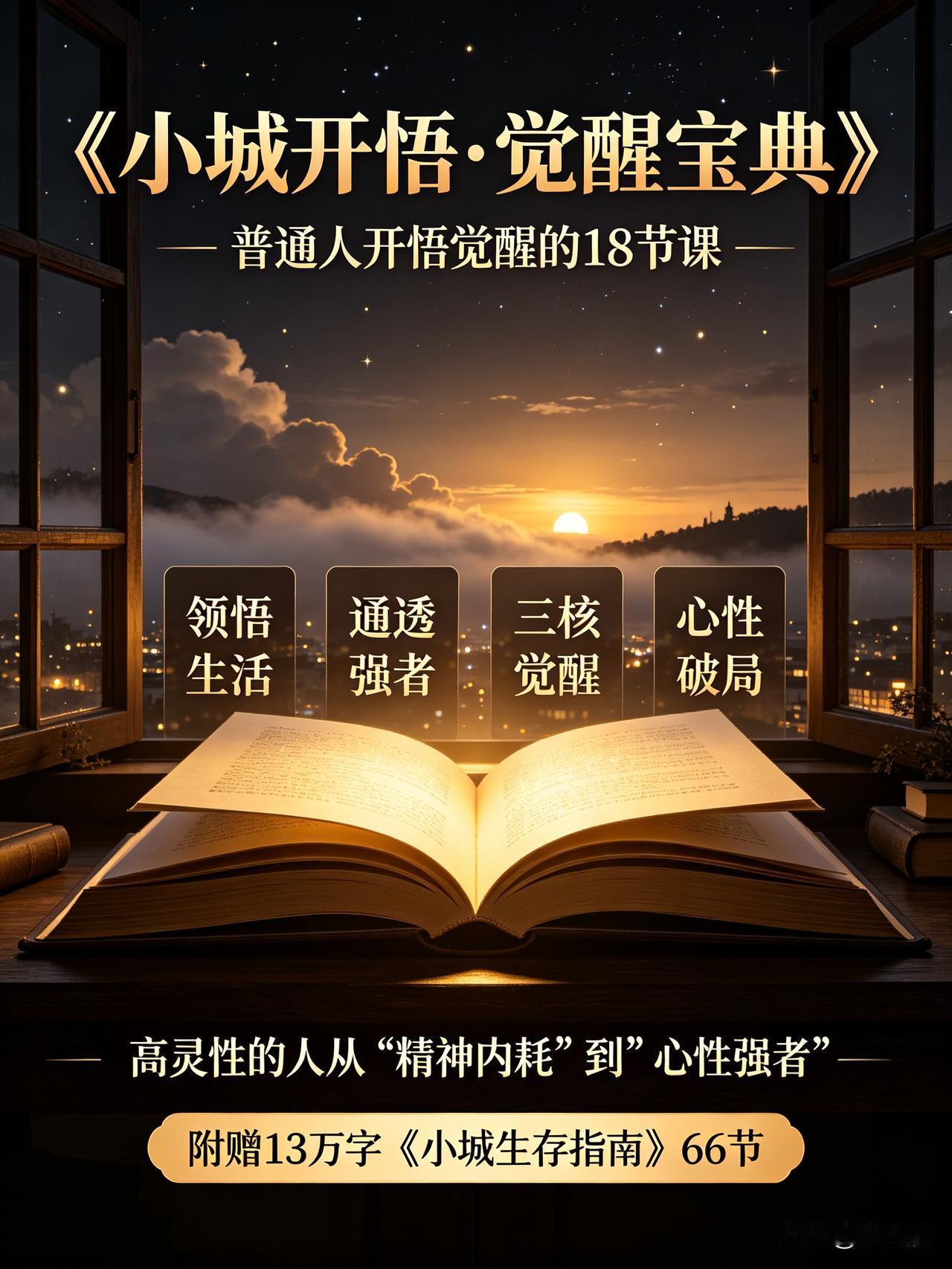 《小城开悟•觉醒宝典》共18节
先破后立，重燃心气！


精神内耗，心脉受损专场