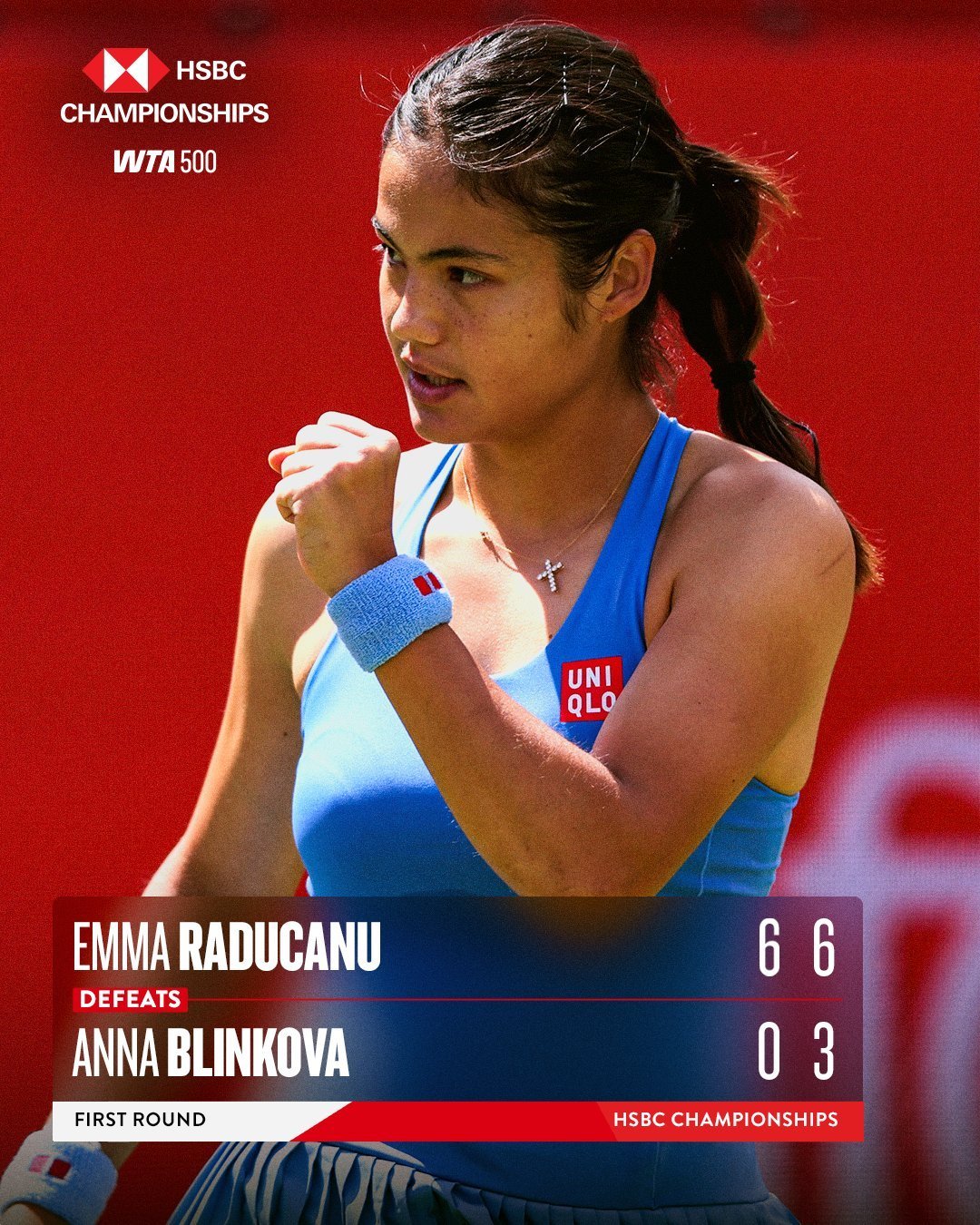 WTA500赛女王杯首轮🔥拉杜卡努以6-0 6-3横扫布林科娃，强势挺进次轮拉
