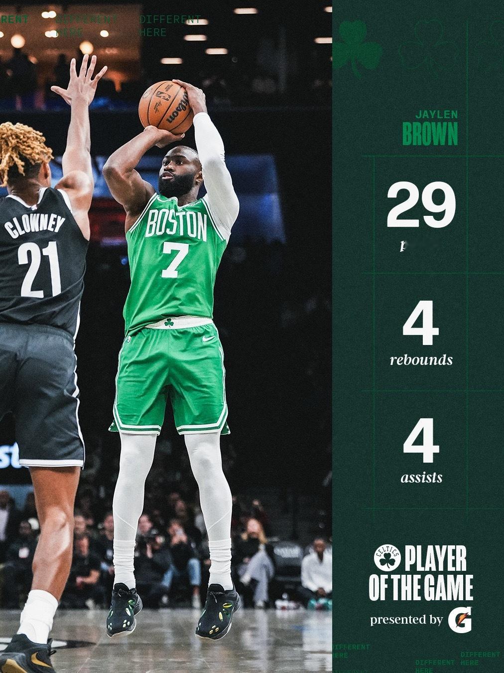 Player Of The Game : Jaylen Brown ☘️ 🏀 