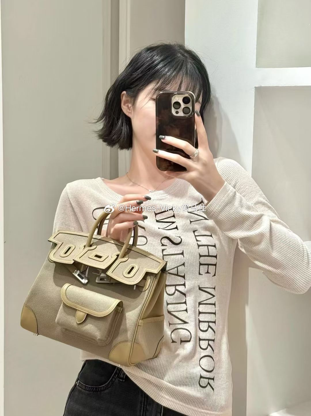Birkin25 Cargo 8Q马尔法米色银扣 松弛感爆棚的帆布 