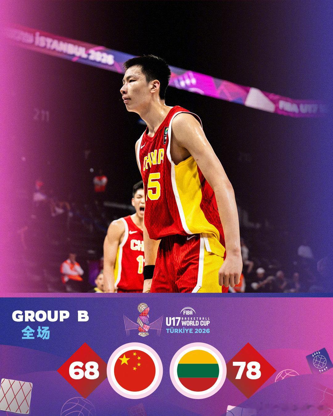 2026FIBAU17世界杯 第3️⃣比赛日小组赛 🇨🇳中国队VS立陶宛队?