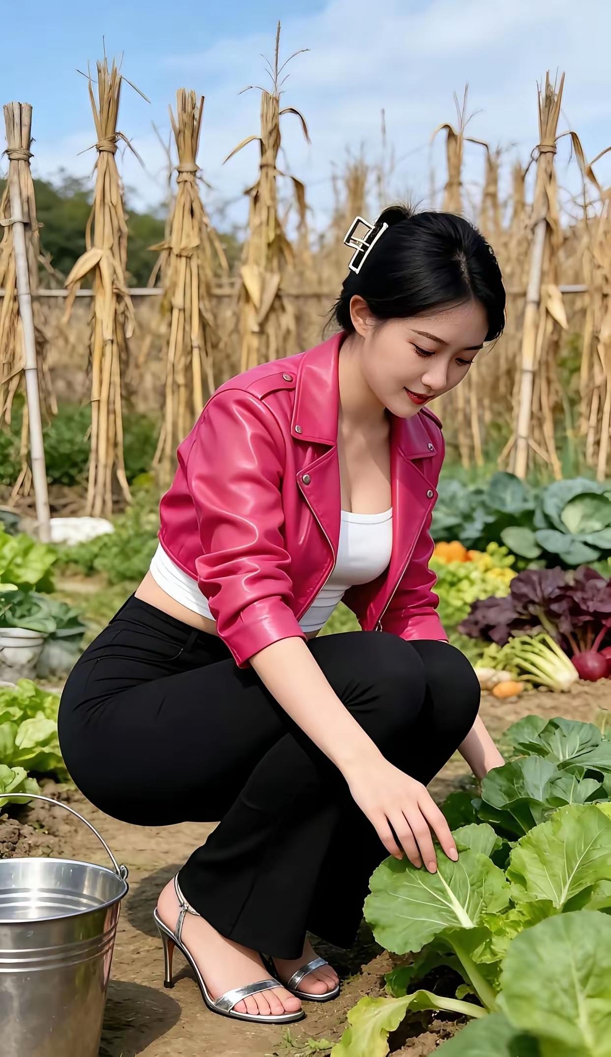 对联
上联：摘菜；
下联：[作揖][作揖][作揖]。