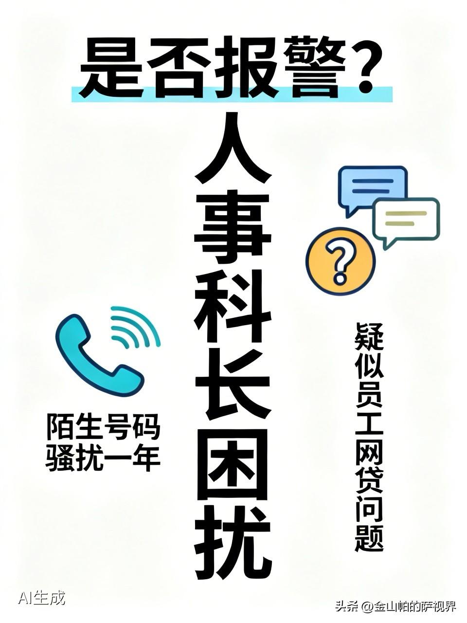 这种情况我该不该报警？我是一个人事科长，一年来经常性收到不同电话号，但是事关一个