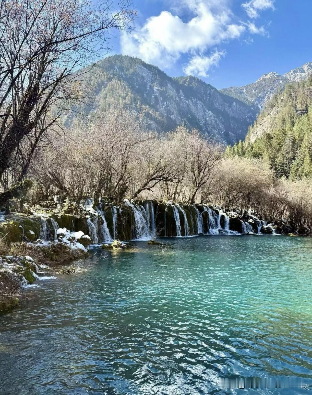 九寨沟真的美得我词穷！
站在湖边看那水，蓝得像被染过似的，清透得能看见底下的石头