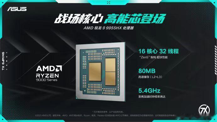 华硕天选7Pro 天选7 Pro锐龙版同样实力硬核，搭载锐龙9 9955HX处理