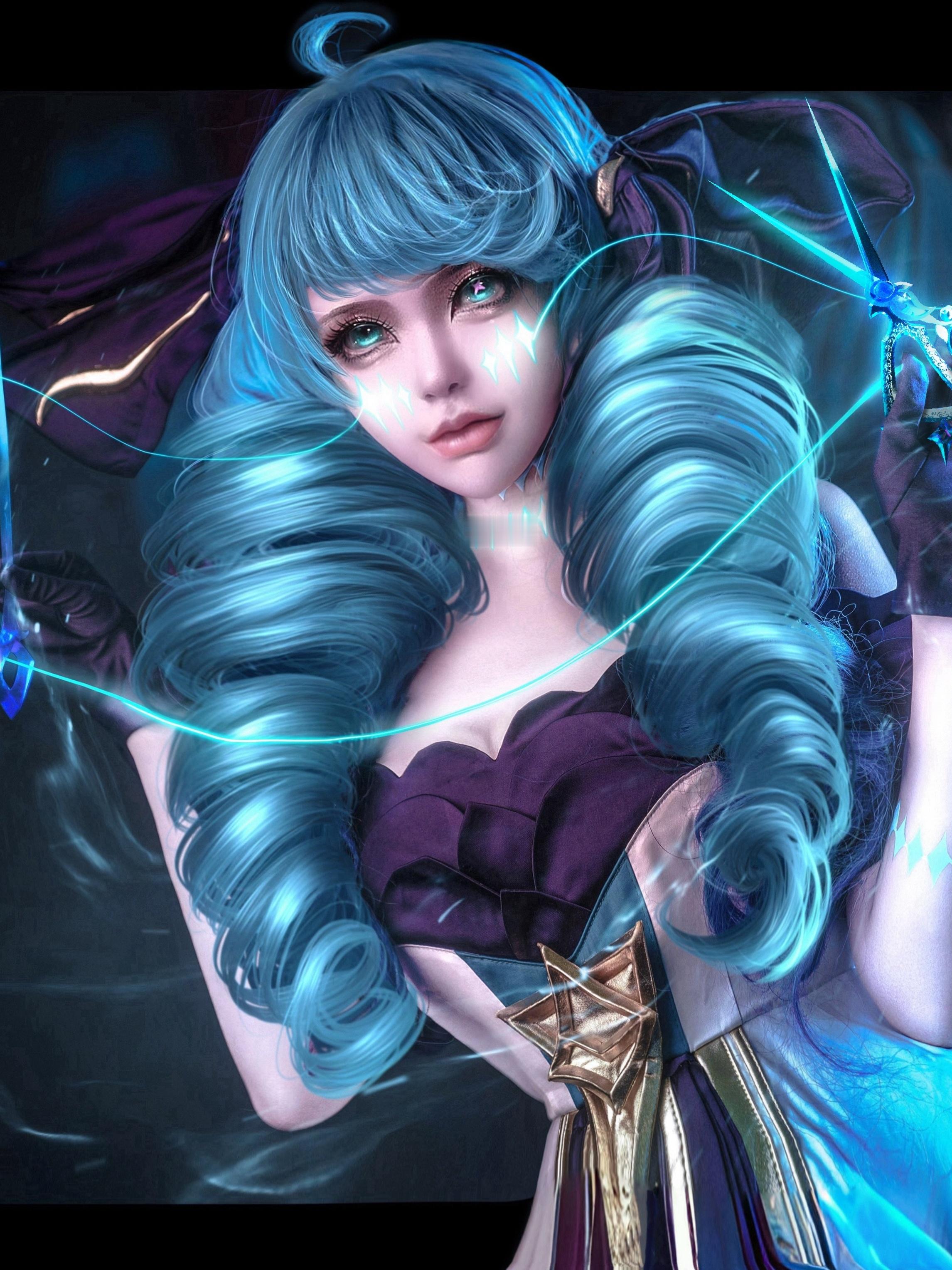 英雄联盟手游[超话]格温cosplay 是格温cos场照～第一次尝试厚涂风格后期