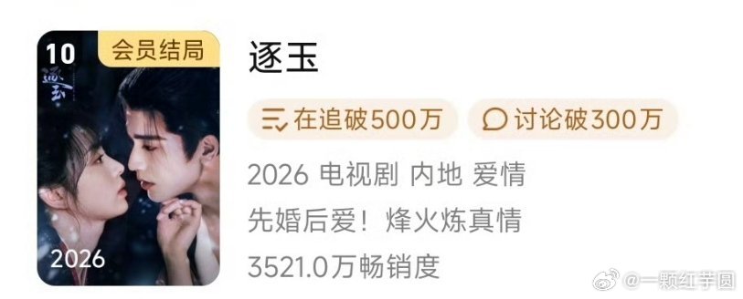张凌赫 田曦薇（不分先后）《逐玉》冲入腾讯拉新年榜第十啦！ 田曦薇晒与张凌赫头纱