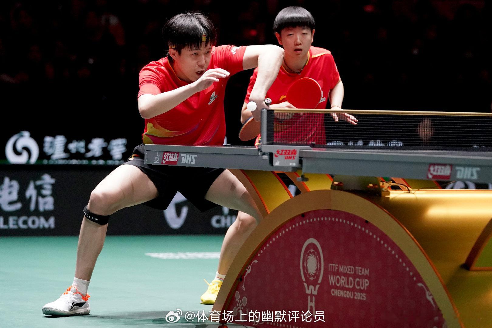 第二阶段循环赛王楚钦/孙颖莎3-0A·勒布伦/袁嘉楠【11-7，12-10，11