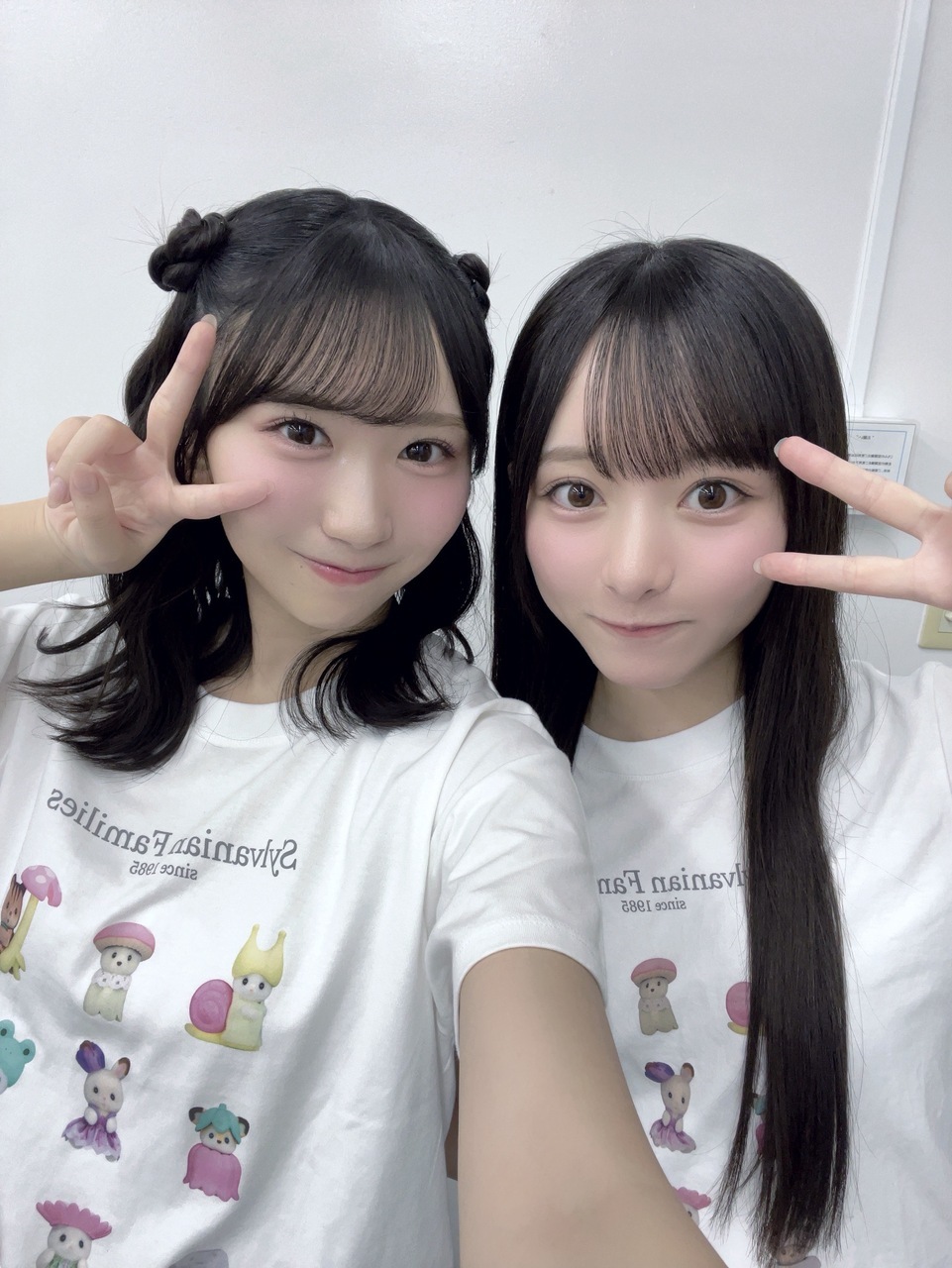 藤嶌果歩「さきちゃんとTシャツがおそろいだった日🎀 偶然同じ日に同じTシャツを
