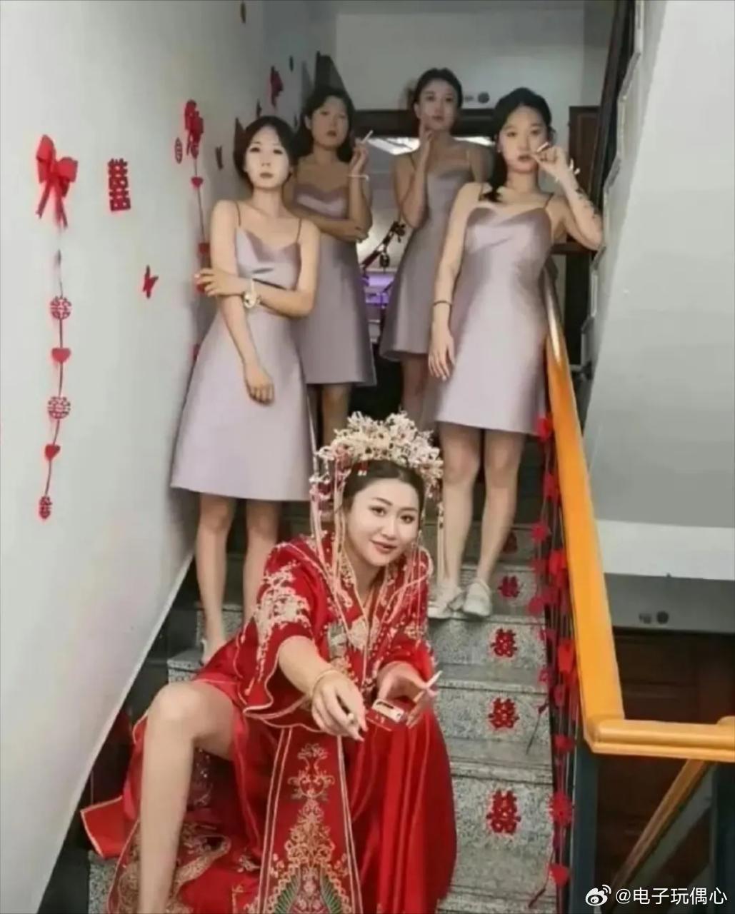 社会人办社会事 伴娘都挺漂亮 