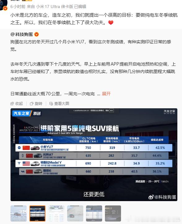 确实是同组四车中续航最长的同组冬季续航之王