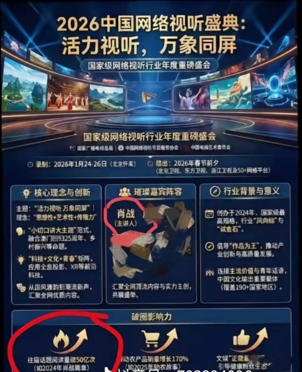 2026中国网络视听盛典将于明日（2月7日）19:00开启红毯直播、20:00正