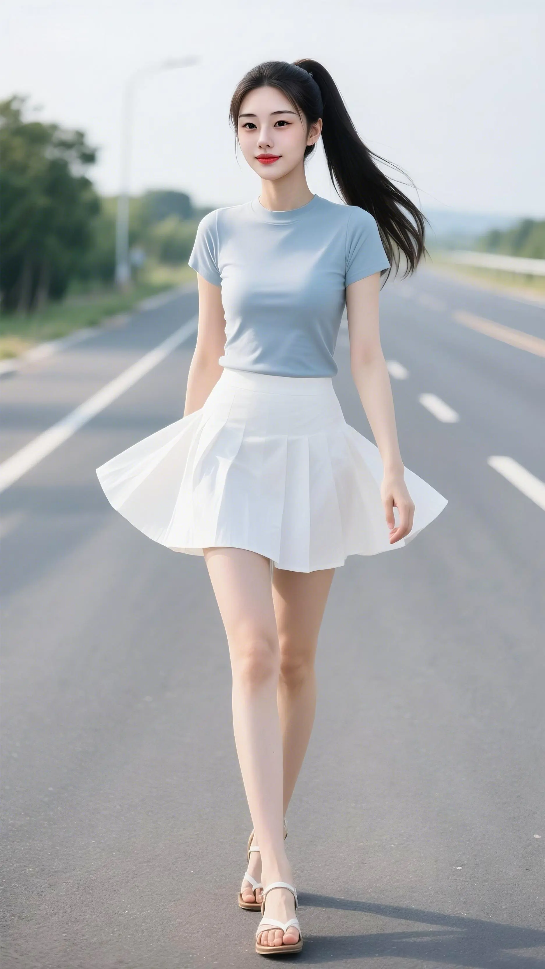 女生不费力的夏季穿搭 百褶裙穿搭