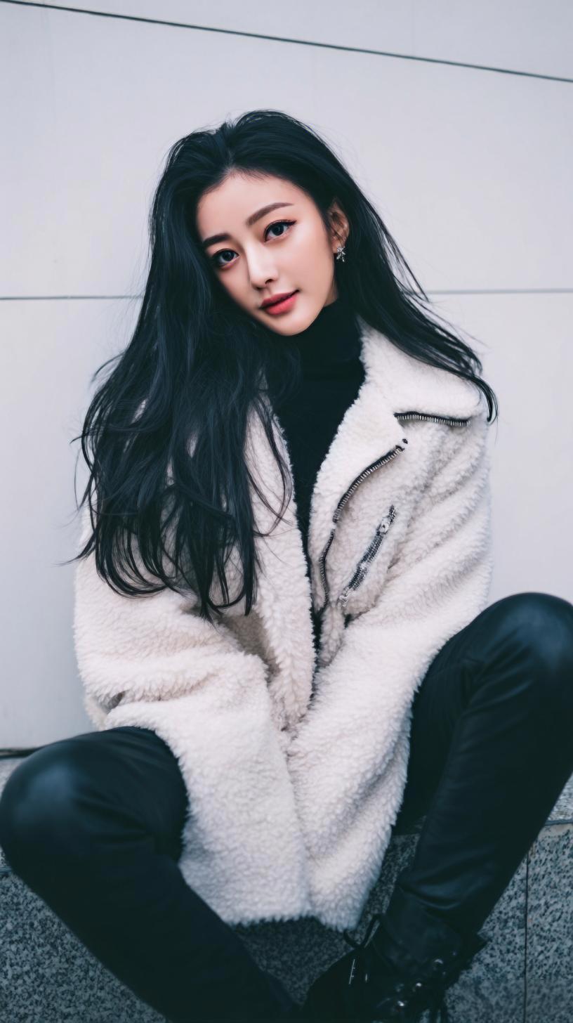 这姑娘穿得真暖和，好时髦！女孩子怎么穿搭既时尚又好看?