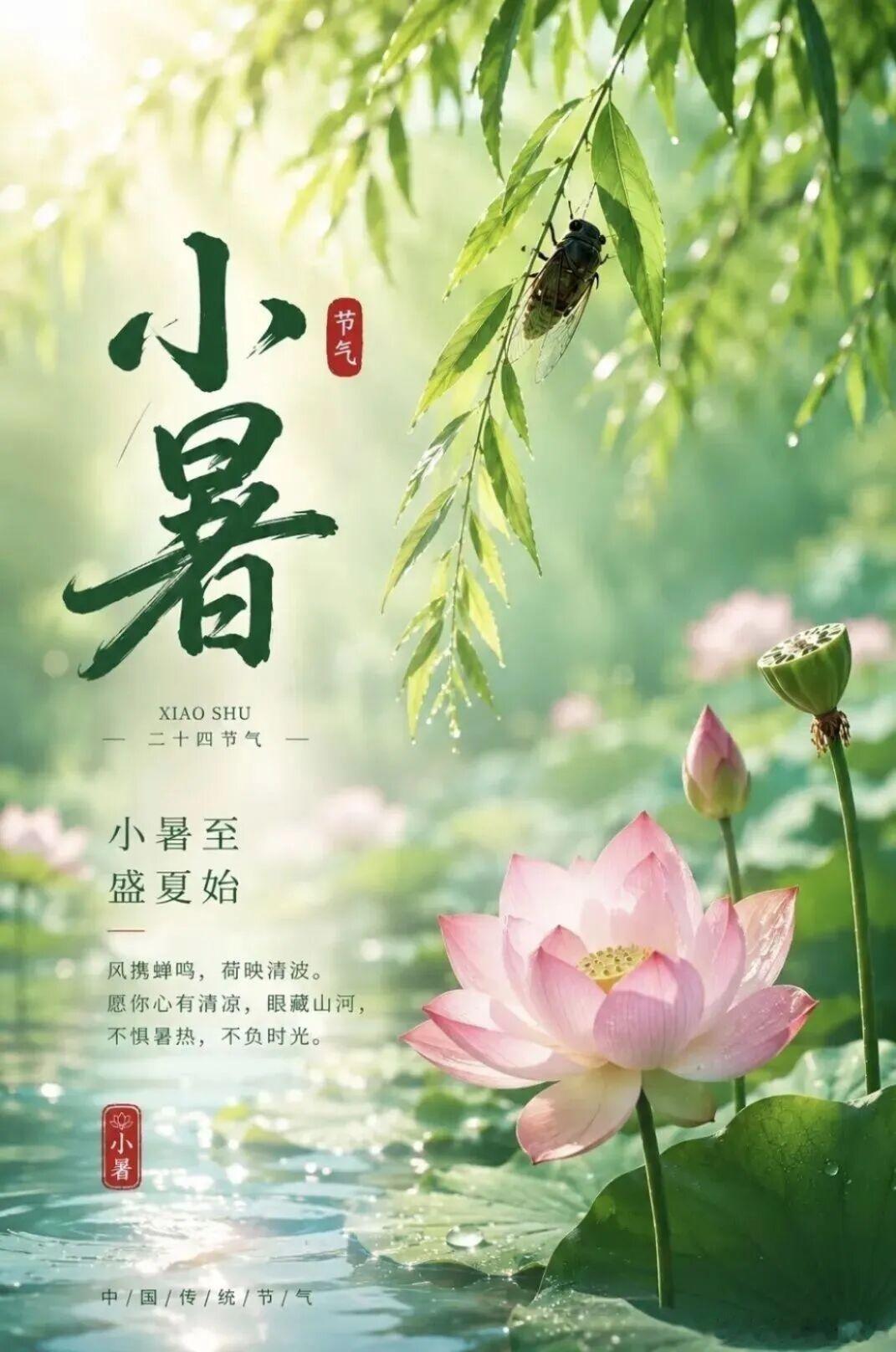 早安  🍉̈小暑快乐🍀✨愿夏日美好，皆"暑"于我们🌸 