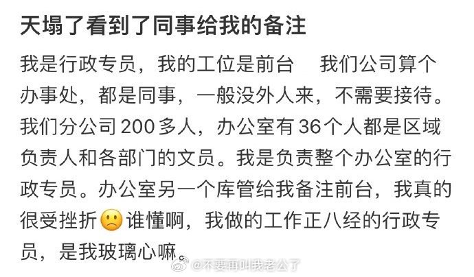 天塌了，看到了同事给我的备注 [裂开] ​​​