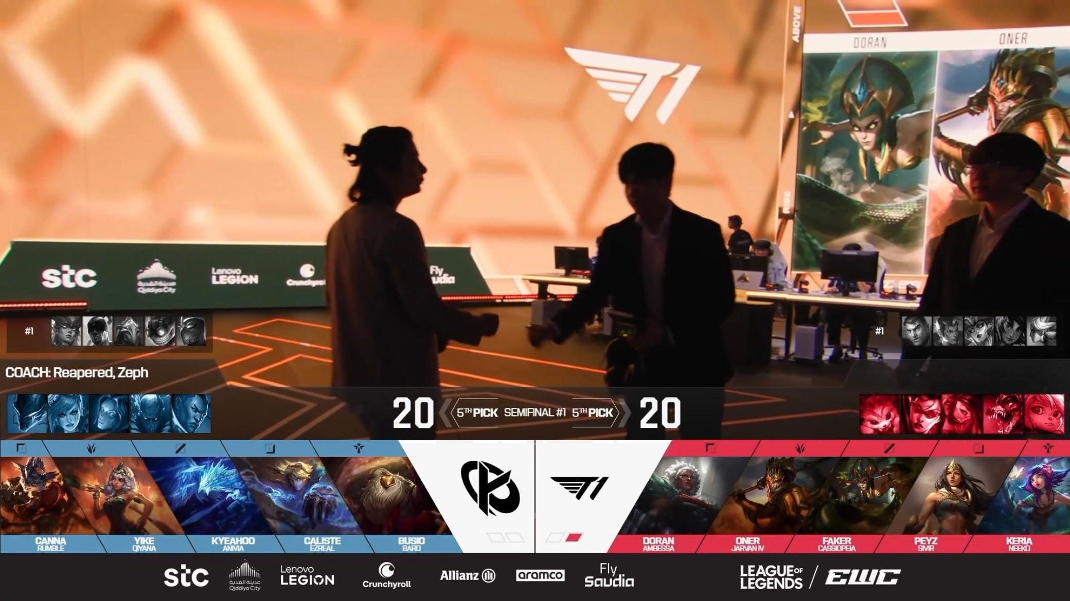 【EWC电竞世俱杯 半决赛】 GAME 02 vs KC第二局BP如下T1T1L