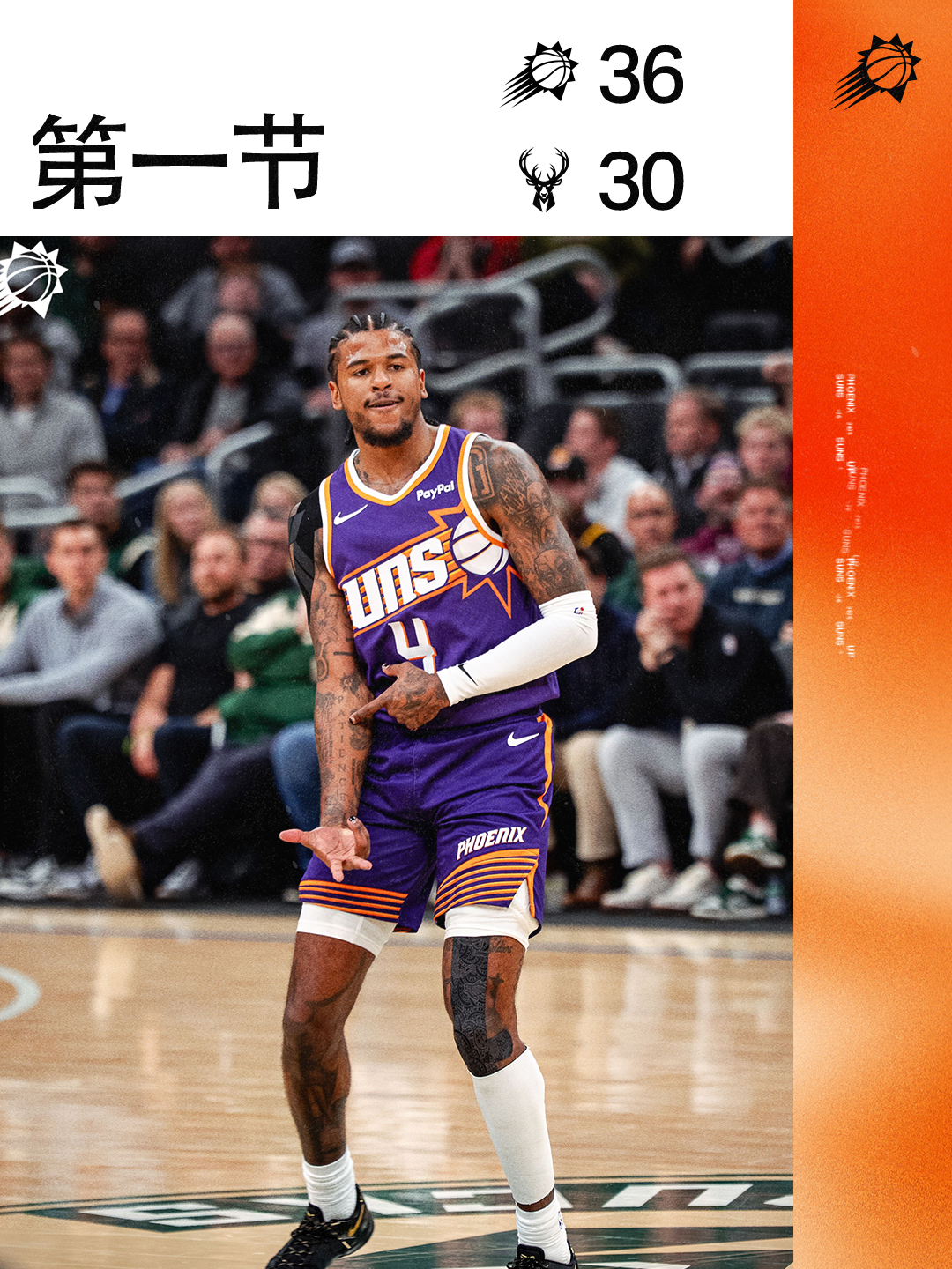 【第一节结束❗️】 太阳36 - 30雄鹿菲尼克斯太阳 | 旭日东升 | 太阳v