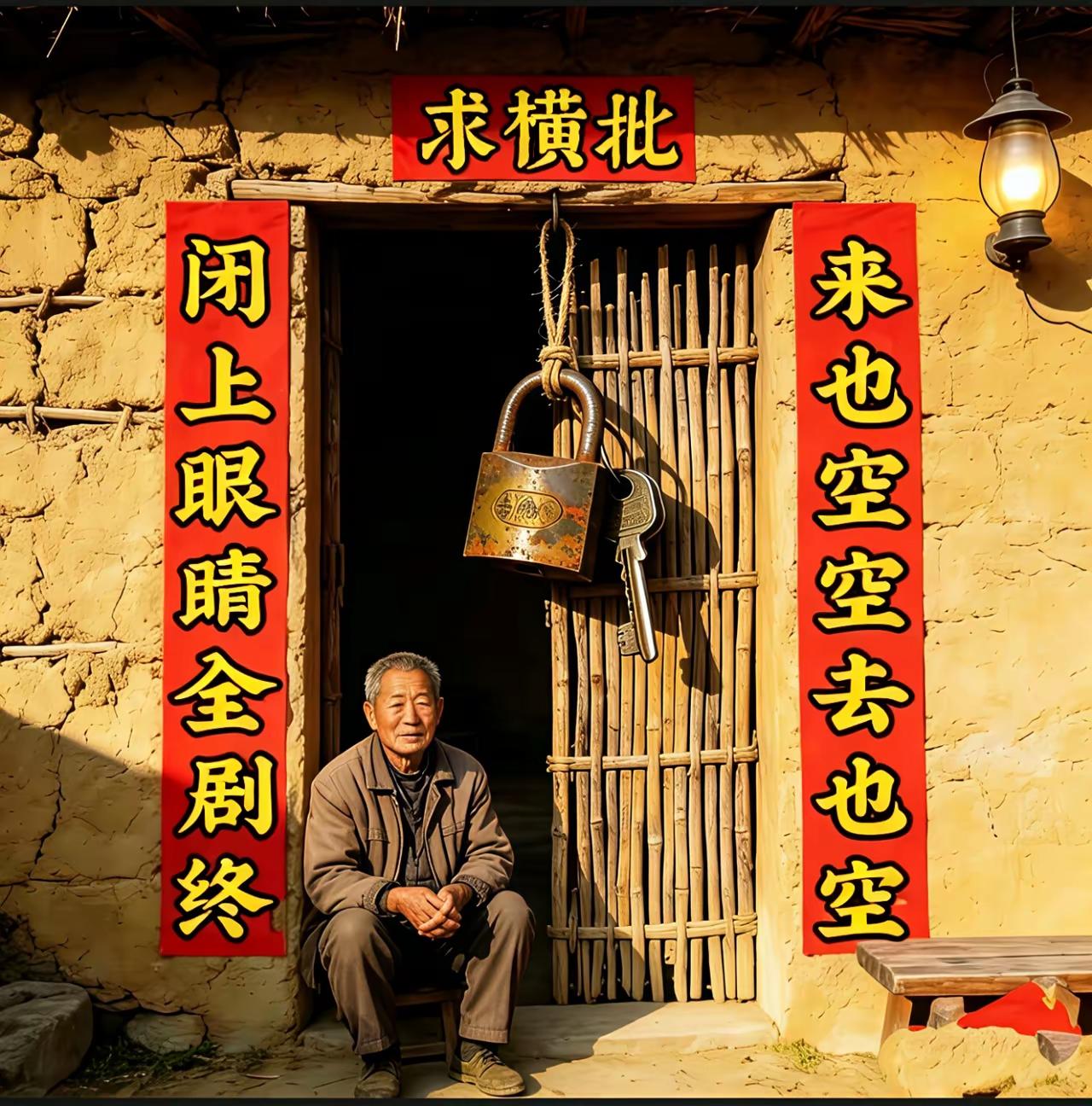 重庆一位72岁大爷，无妻无子每天过得自由自在，大爷写了副对联贴在门口，横批空缺了